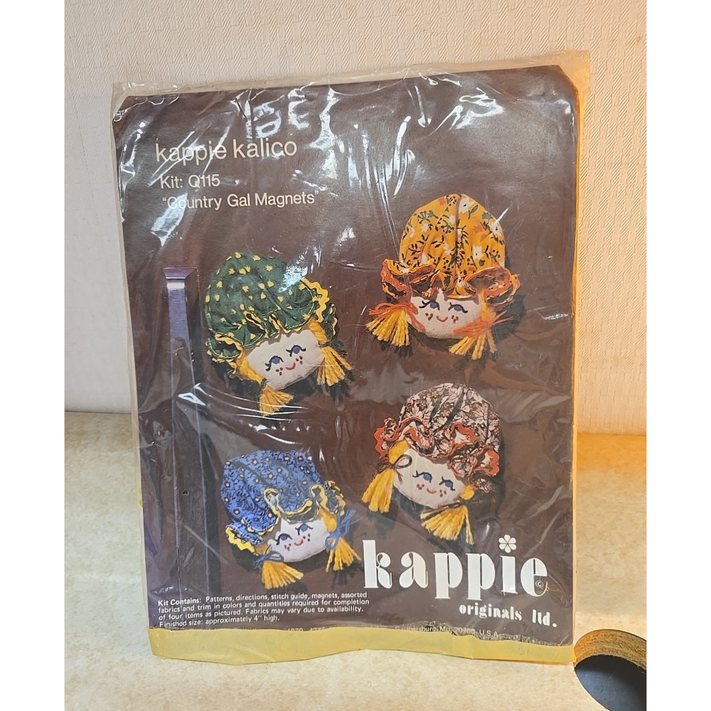 NEW Vtg 1979 Kappie Kalico Country Gal Magnets Arts &‎ Craft Kit 4" High #Q115